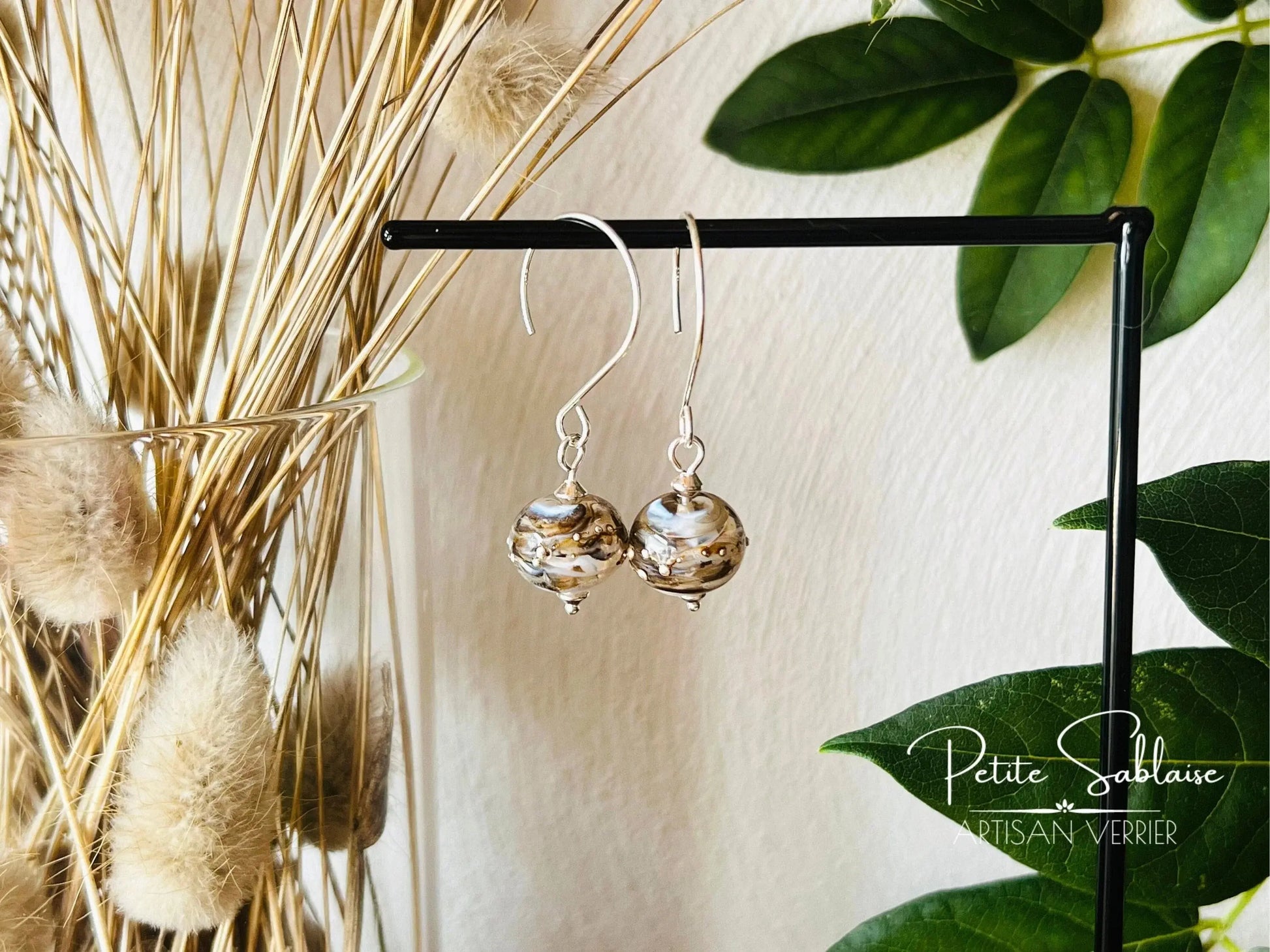 Bijou Artisanal : Boucles d'Oreilles "Ecume de Mer" en Argent massif - Petite Sablaise