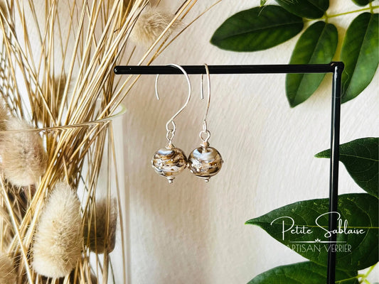 Bijou Artisanal : Boucles d'Oreilles "Ecume de Mer" en Argent massif - Petite Sablaise