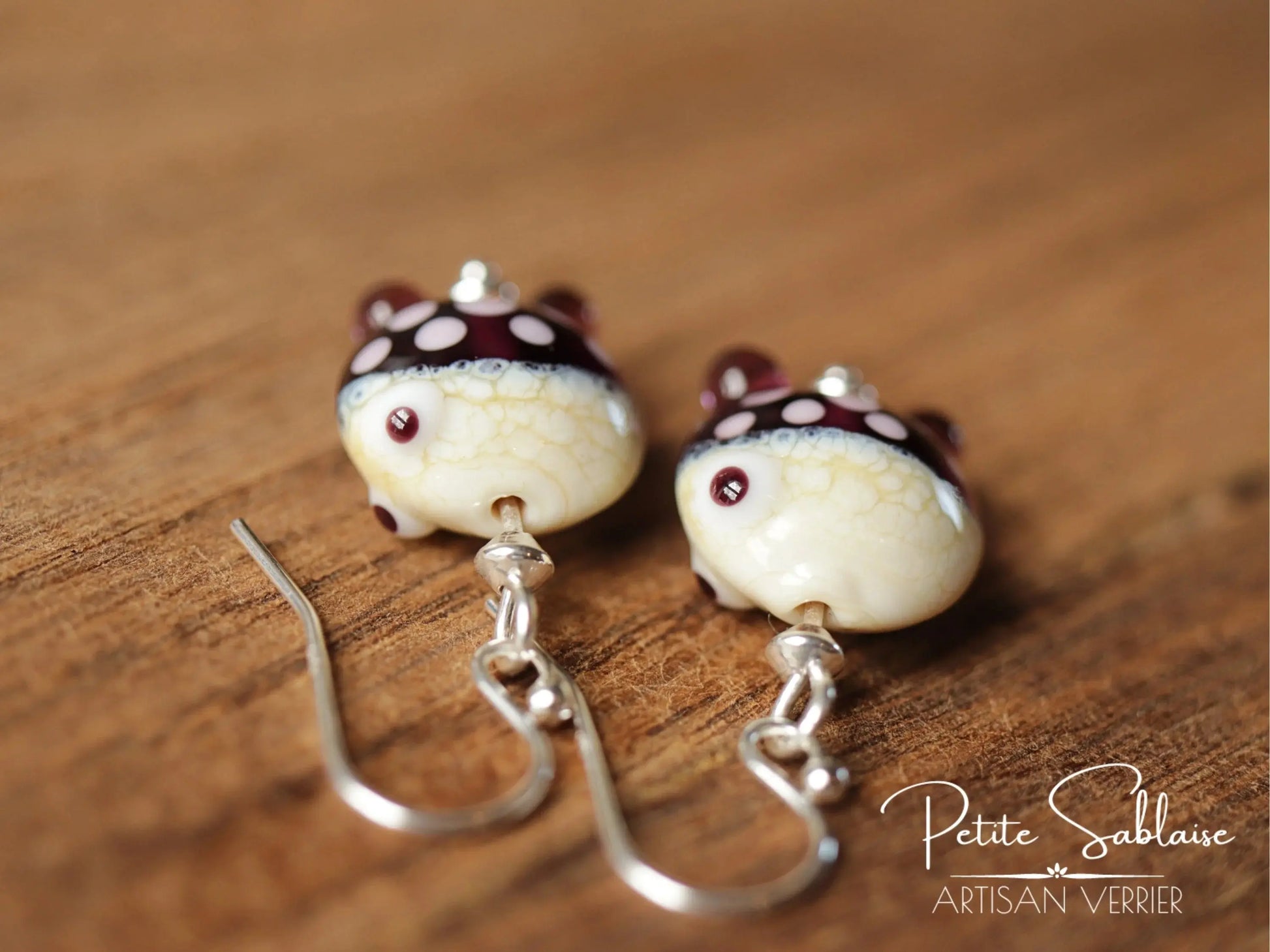 Boucles d'Oreilles Originales Petits Poissons violet - Petite Sablaise