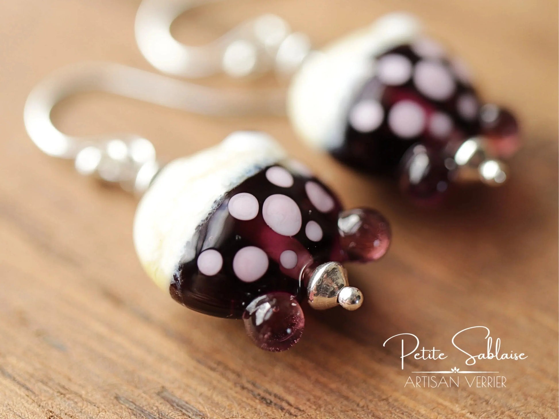 Boucles d'Oreilles Originales Petits Poissons violet - Petite Sablaise