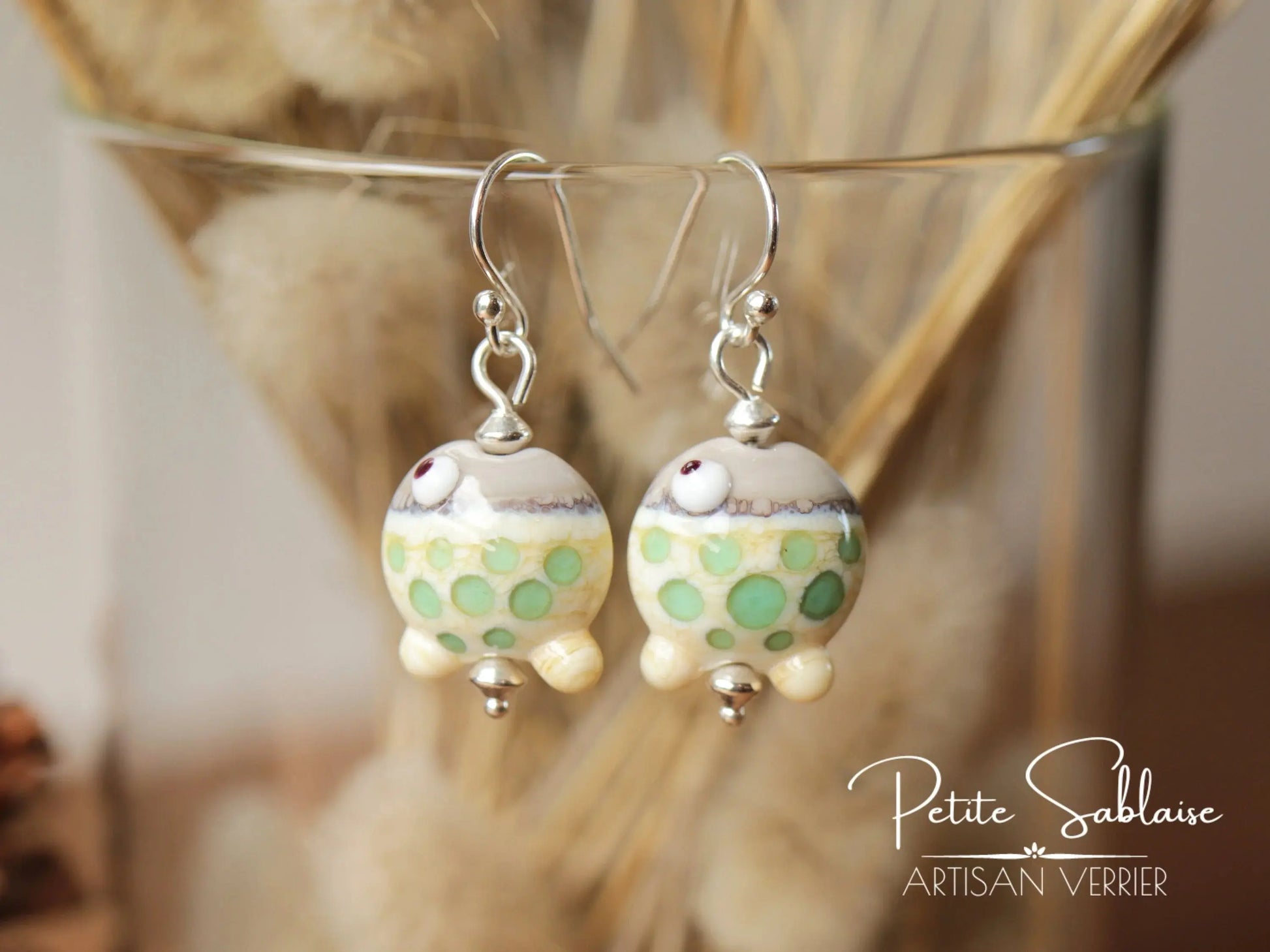 Boucles d'oreilles Fantaisies Petits Poissons ivoires - Petite Sablaise