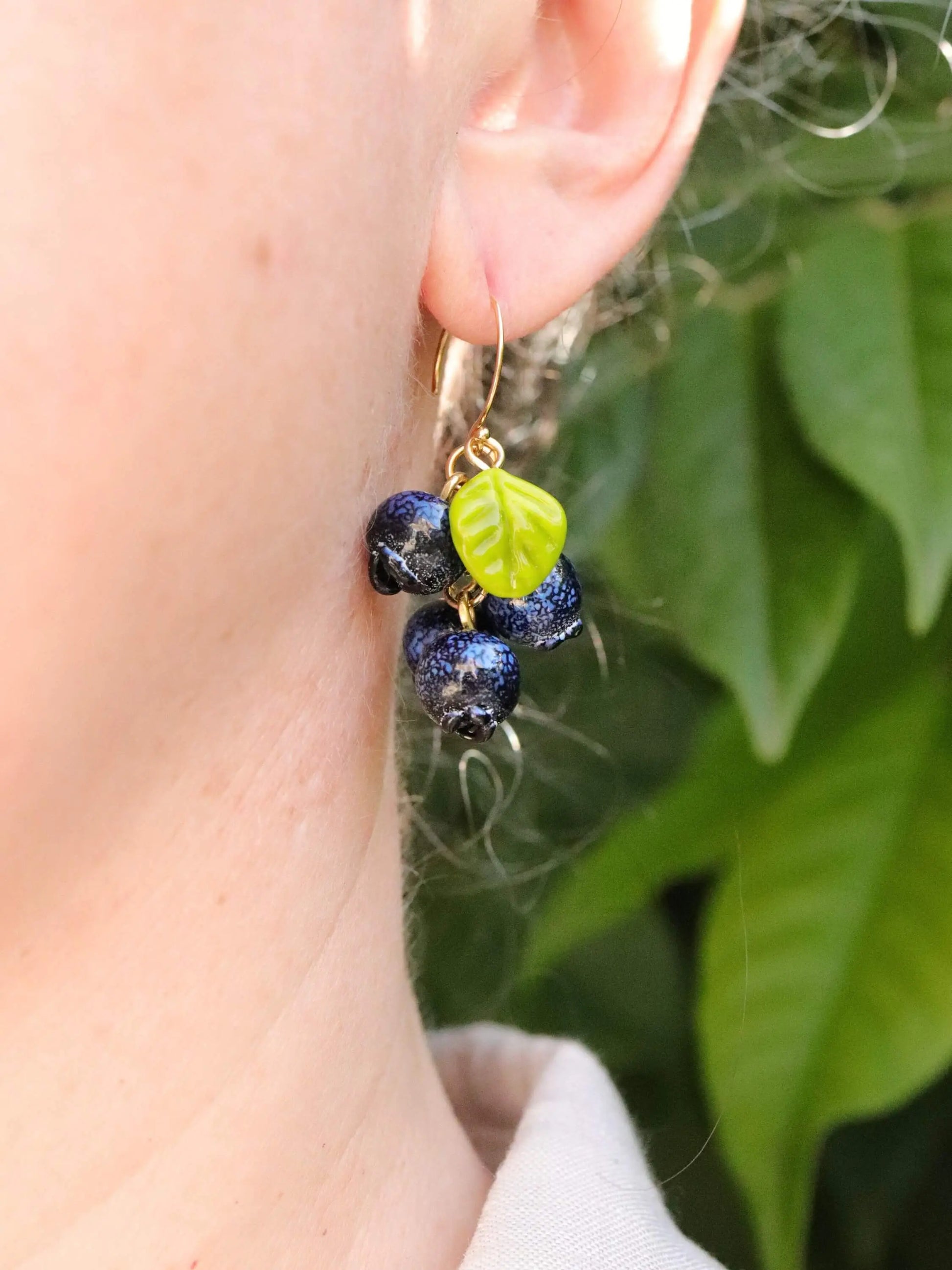 Boucles d'oreilles Myrtilles en Argent massif plaqué Or 🫐✨ Petite Sablaise