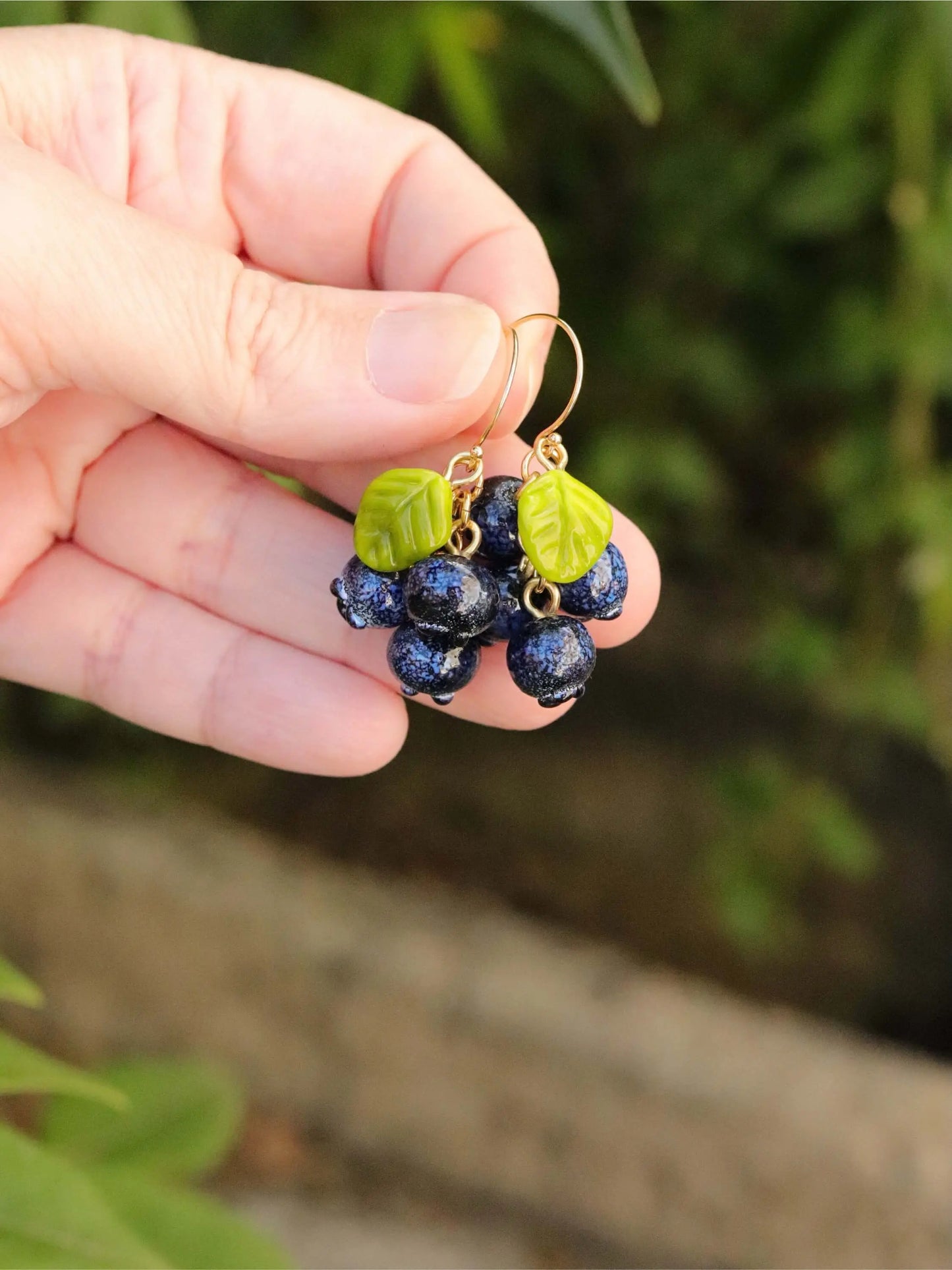 Boucles d'oreilles Myrtilles en Argent massif plaqué Or 🫐✨ Petite Sablaise
