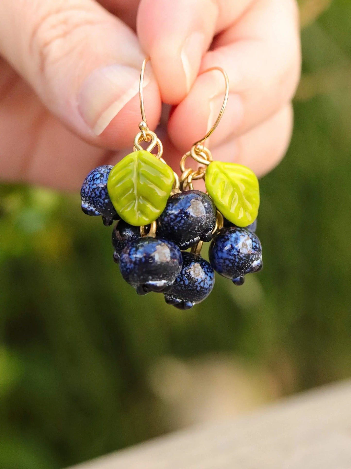 Boucles d'oreilles Myrtilles en Argent massif plaqué Or 🫐✨ Petite Sablaise