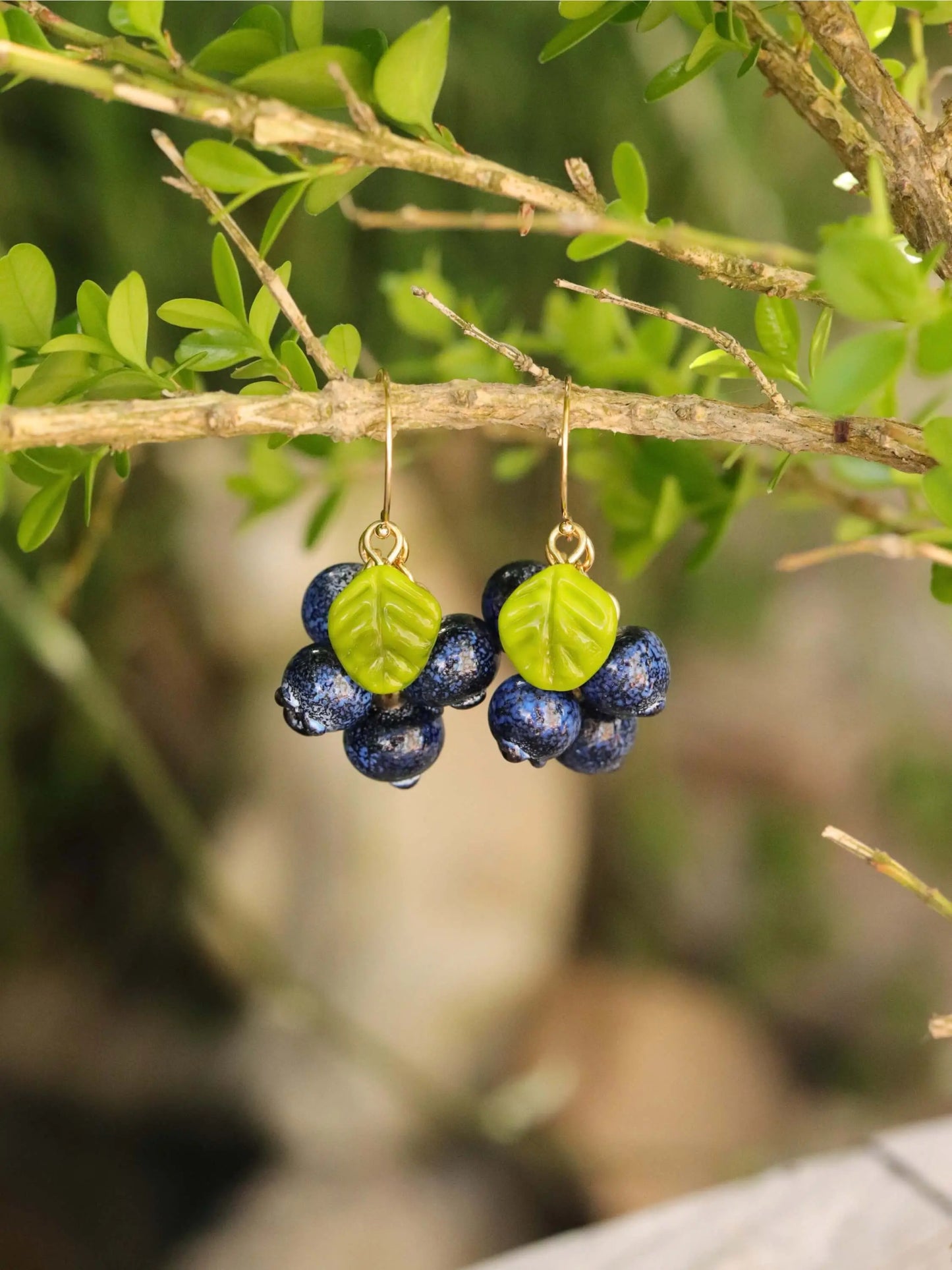 Boucles d'oreilles Myrtilles en Argent massif plaqué Or 🫐✨ Petite Sablaise