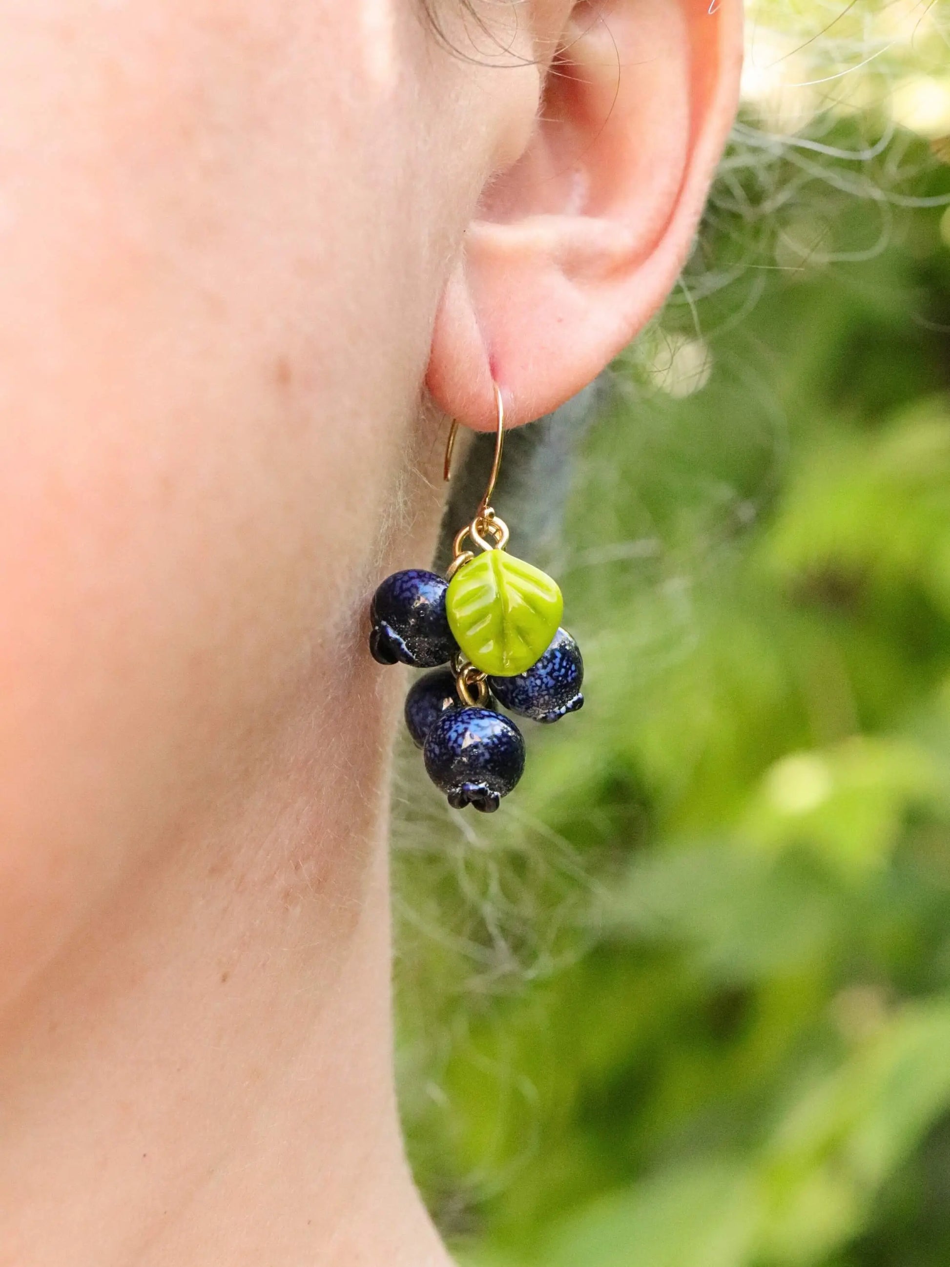 Boucles d'oreilles Myrtilles en Argent massif plaqué Or 🫐✨ Petite Sablaise
