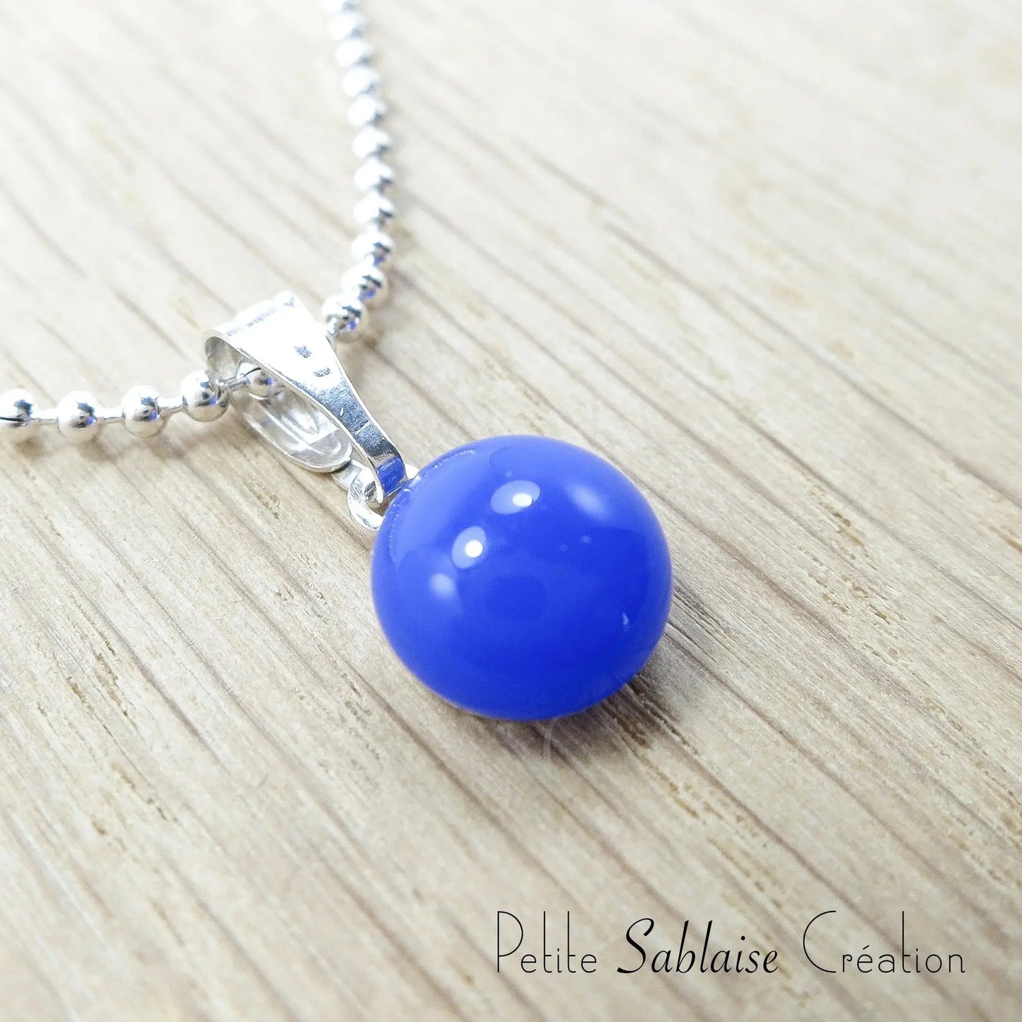 Collier Fantaisie Petite Puce bleue klein - Petite Sablaise