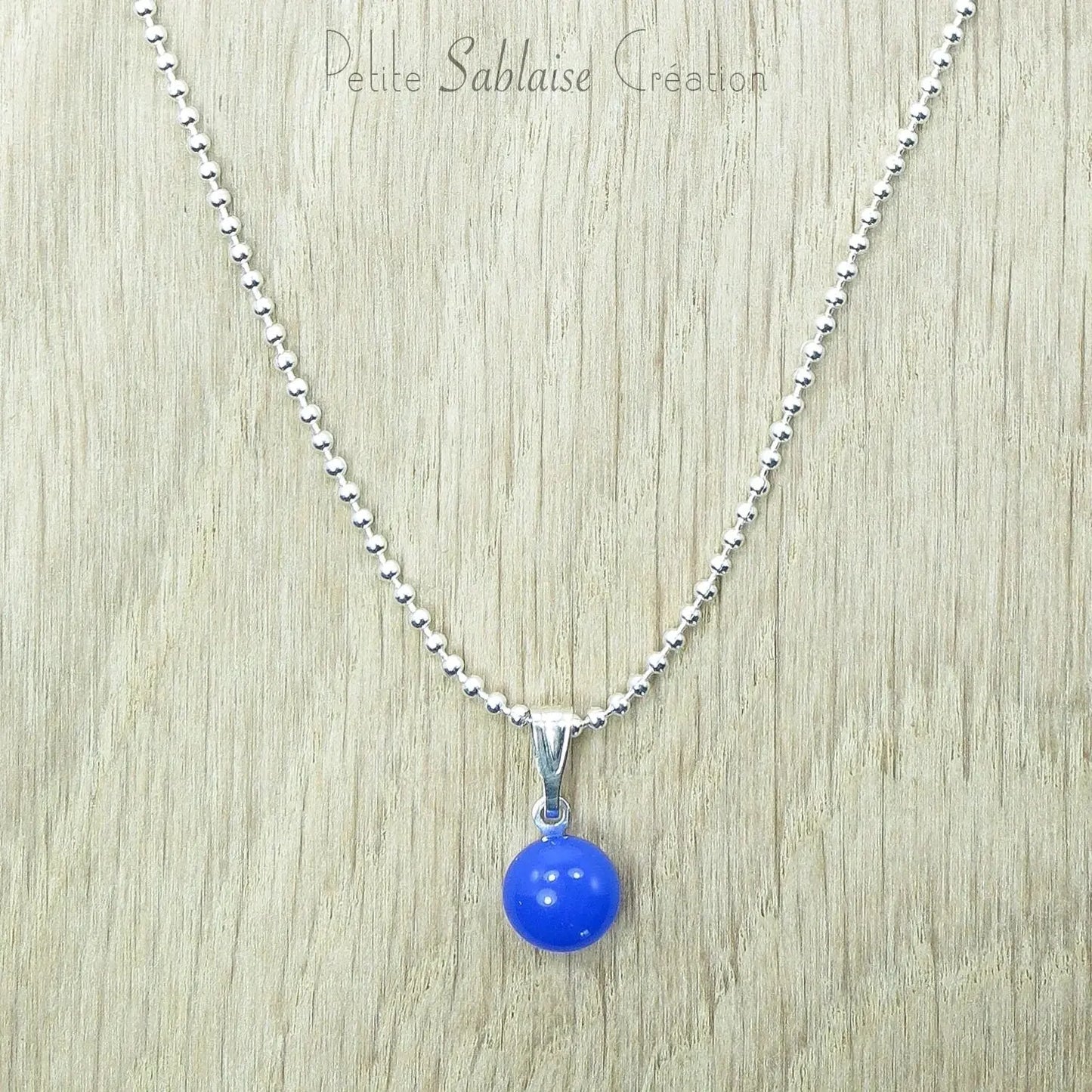 Collier Fantaisie Petite Puce bleue klein - Petite Sablaise