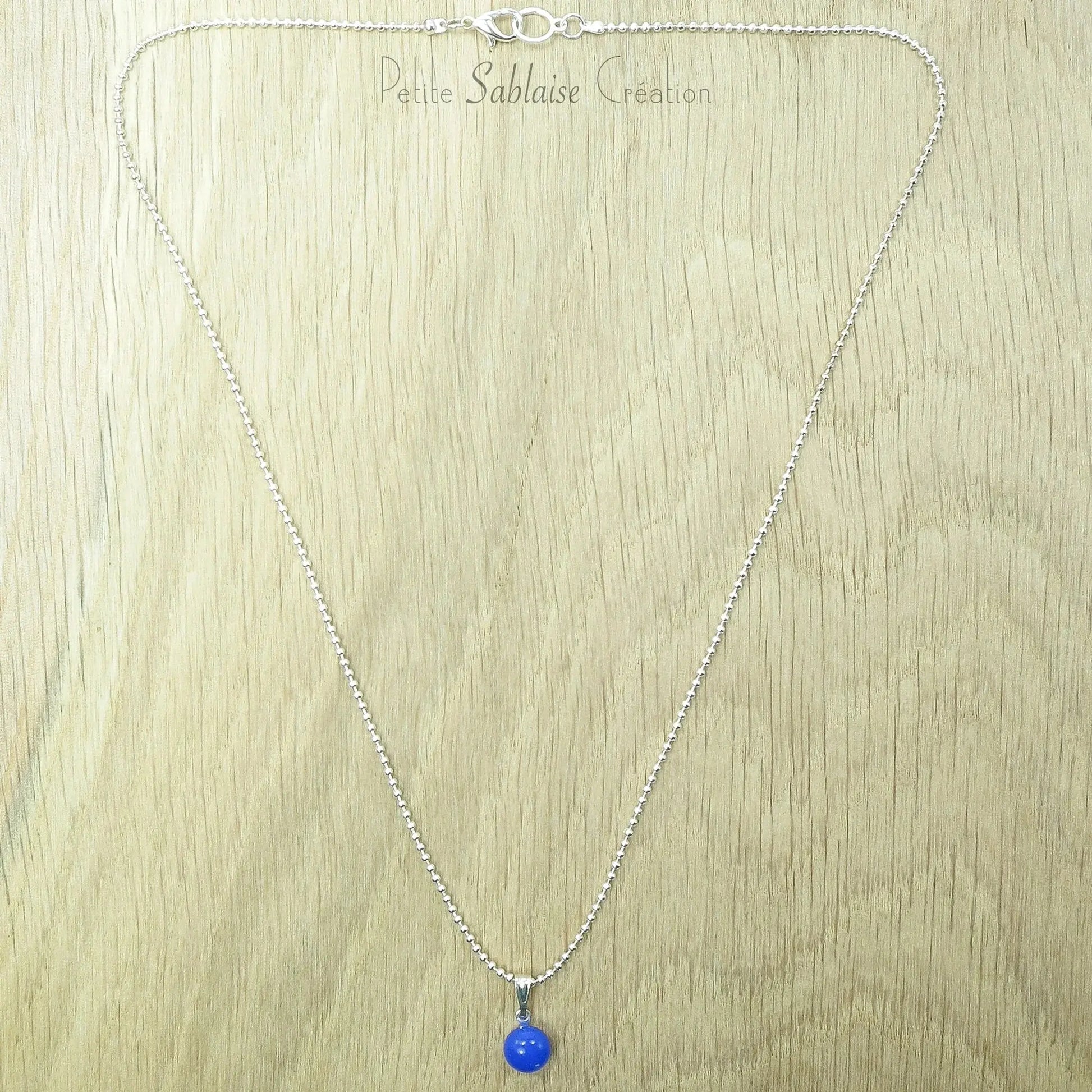 Collier Fantaisie Petite Puce bleue klein - Petite Sablaise