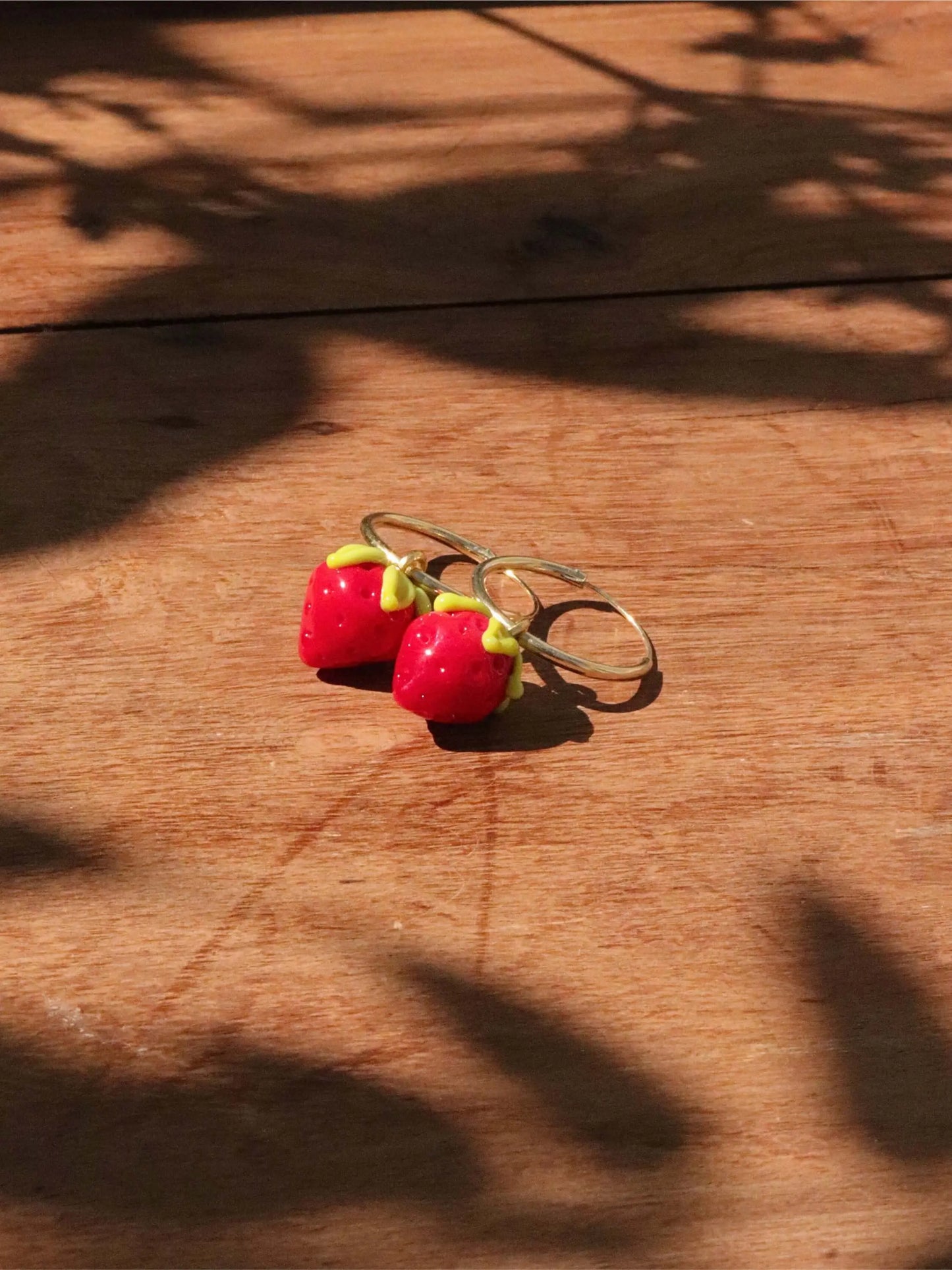Créoles Artisanales Fraise en Argent Massif et Plaqué Or 🍓 Petite Sablaise