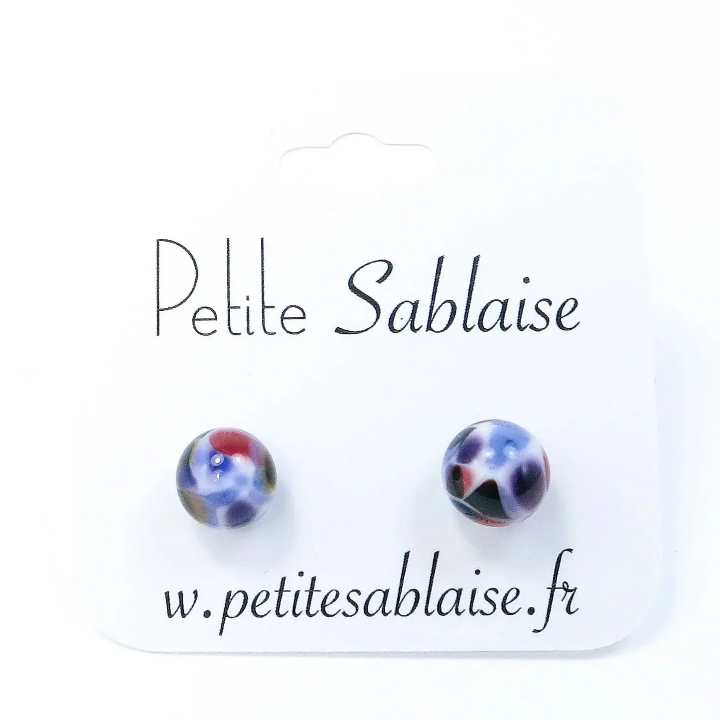 Puces d'Oreilles Artisanales Violettes Hypoallergénique - Petite Sablaise