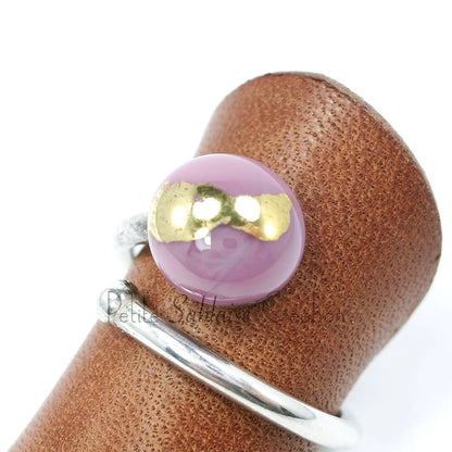 Bague artisanale en Verre de Murano et en Argent - Petite Sablaise