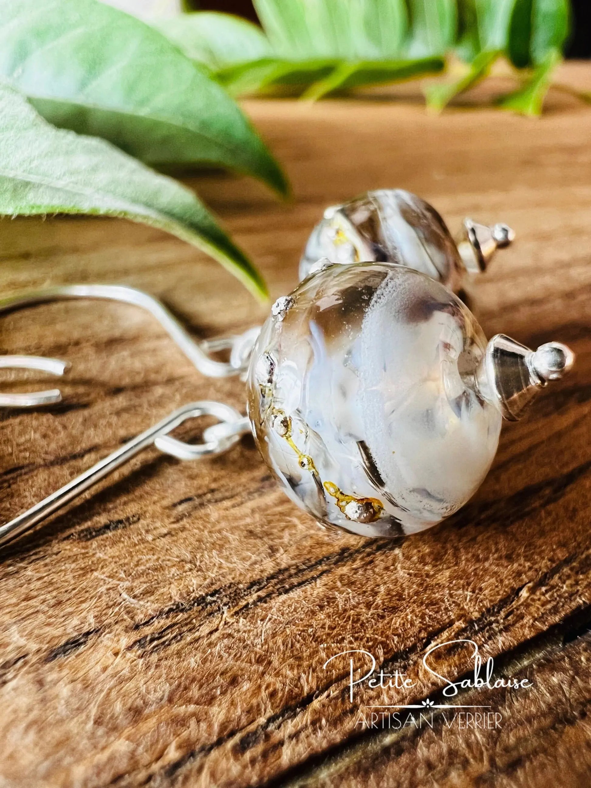 Bijou Artisanal : Boucles d'Oreilles "Ecume de Mer" en Argent massif - Petite Sablaise