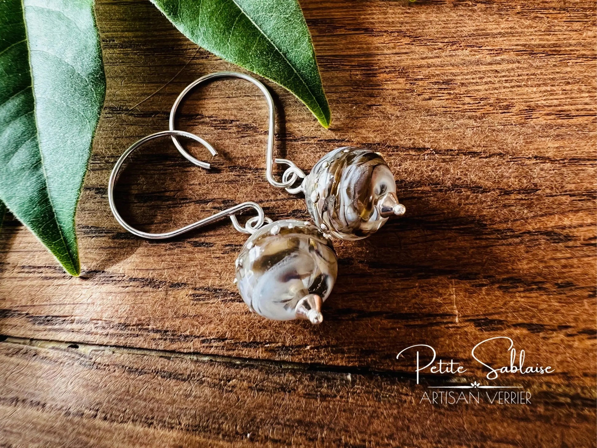 Bijou Artisanal : Boucles d'Oreilles "Ecume de Mer" en Argent massif - Petite Sablaise