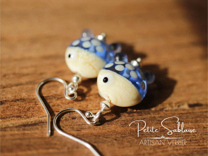 Boucles d'Oreilles Fantaisies Petits Poissons bleus - Petite Sablaise