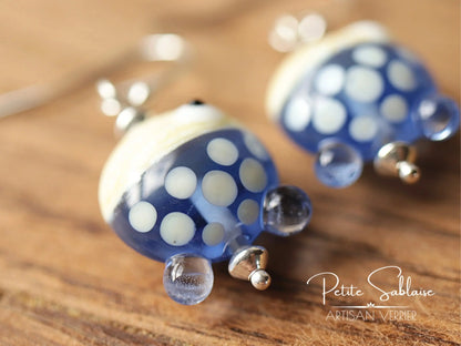 Boucles d'Oreilles Fantaisies Petits Poissons bleus - Petite Sablaise