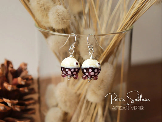 Boucles d'Oreilles Originales Petits Poissons violet - Petite Sablaise