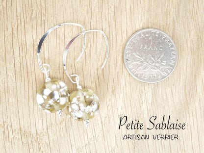 Boucles d'oreilles Artisanales "Champagne" en Argent massif 925 - Petite Sablaise