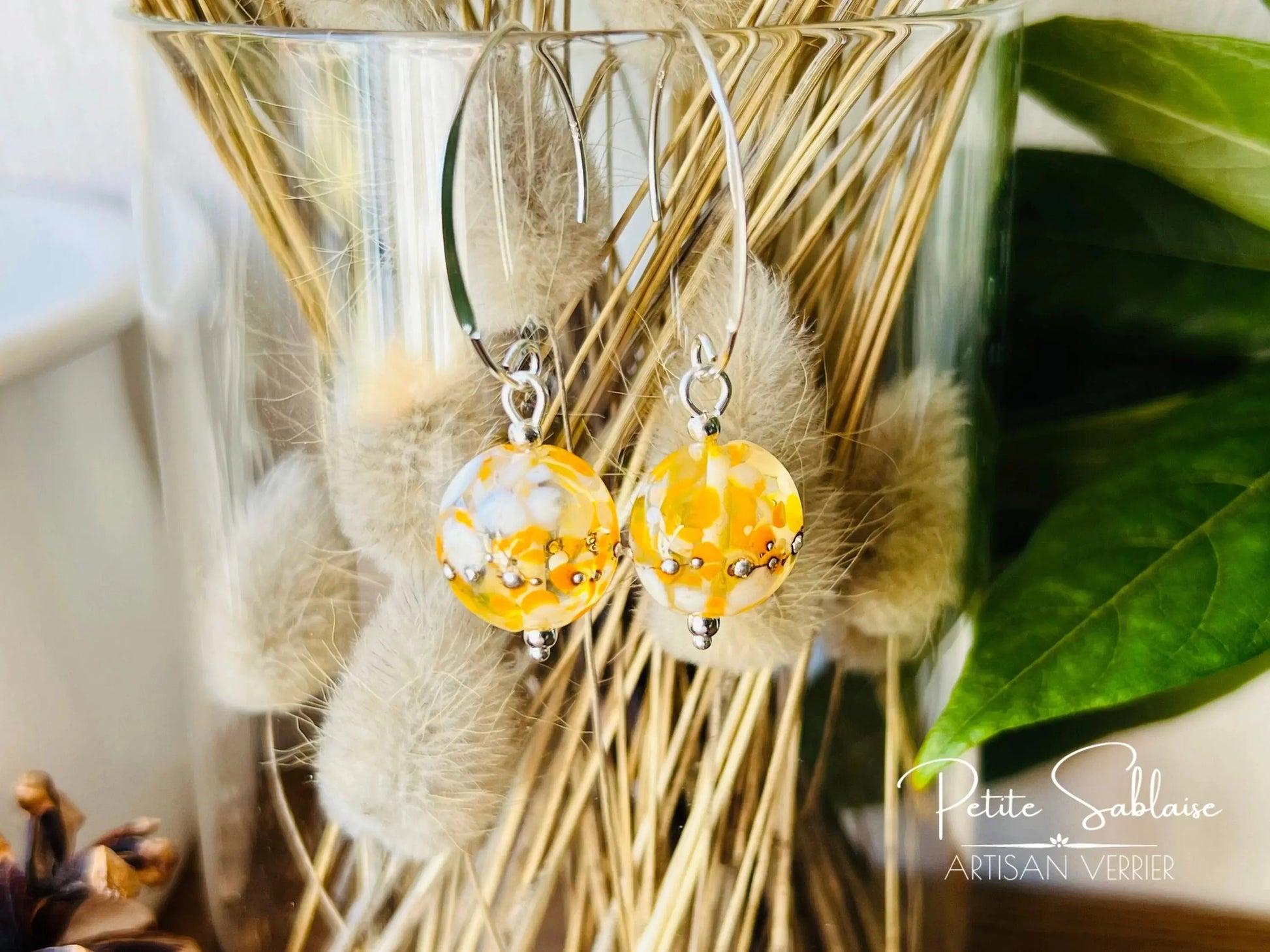 Boucles d'oreilles Artisanales en Argent "Soleil d'été" - Petite Sablaise