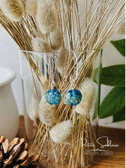 Boucles d'oreilles Artisanales en Argent "Turquoise" - Petite Sablaise