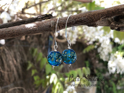 Boucles d'oreilles Artisanales en Argent "Turquoise" - Petite Sablaise