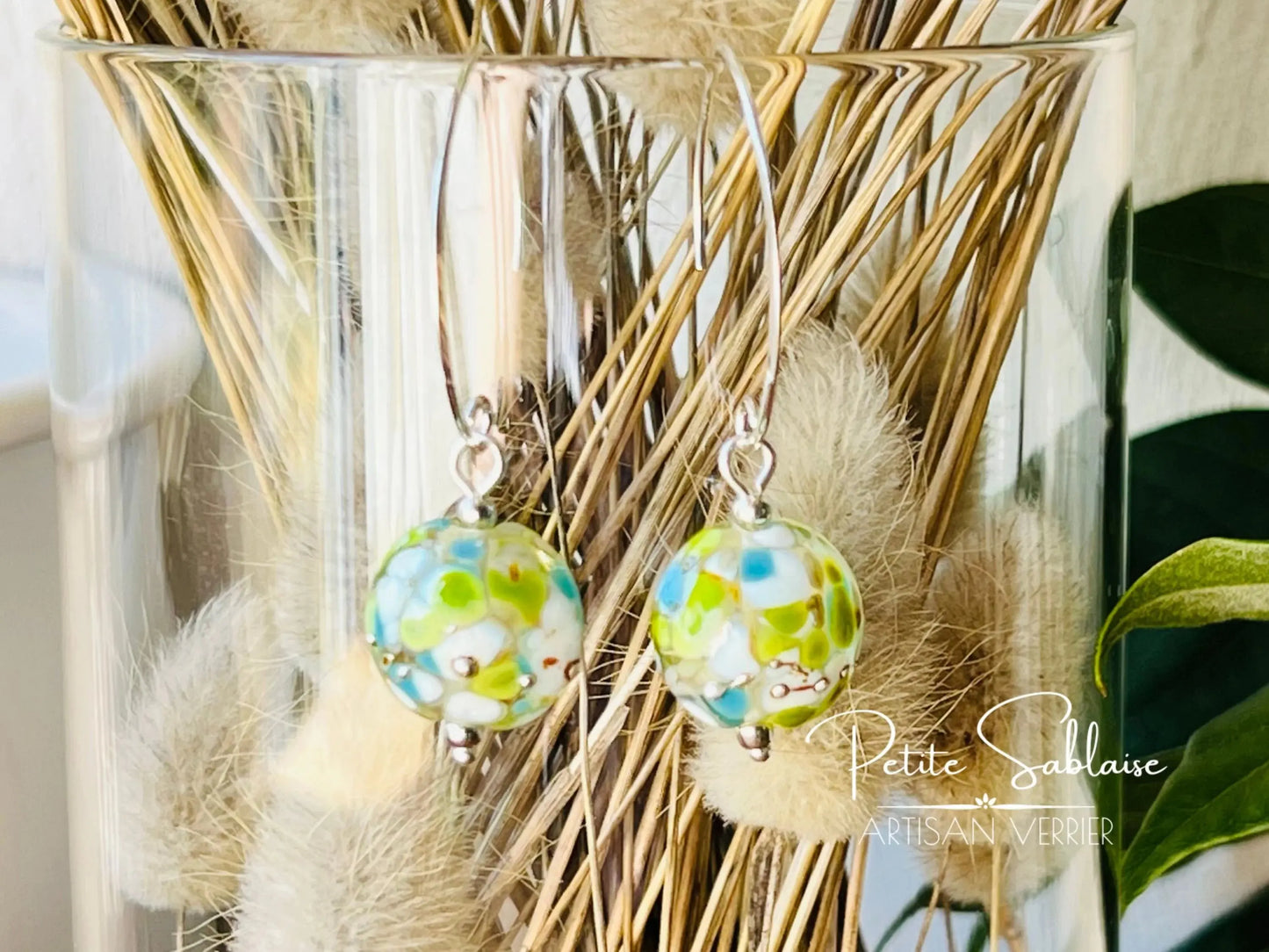 Boucles d'oreilles Artisanales en Argent "Un air de printemps" - Petite Sablaise