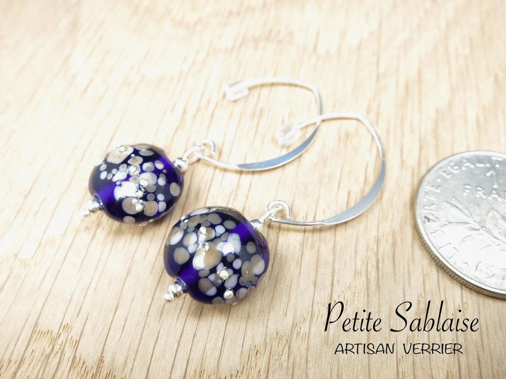 Boucles d'oreilles Artisanales en Argent massif 925 - Petite Sablaise