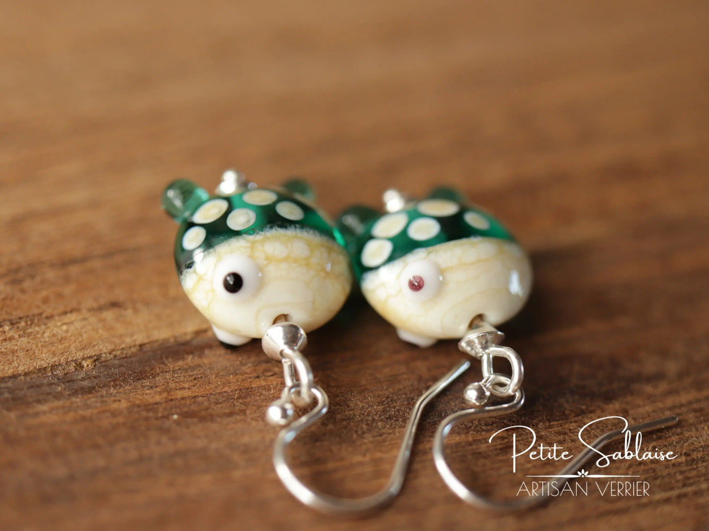 Boucles d'oreilles Fantaisies Petits Poissons Emeraude - Petite Sablaise