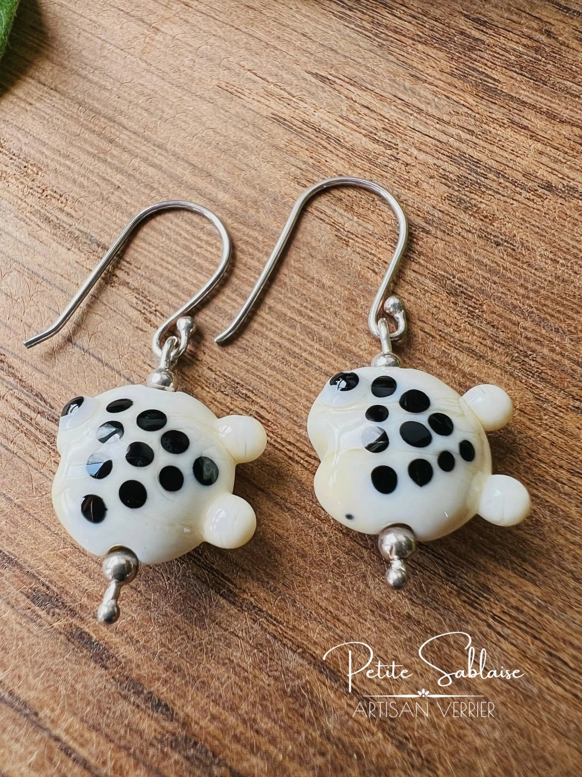 Boucles d'oreilles Fantaisies Petits Poissons ivoires - Petite Sablaise