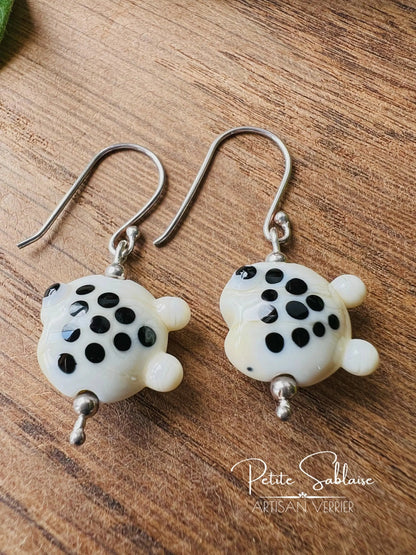 Boucles d'oreilles Fantaisies Petits Poissons ivoires - Petite Sablaise