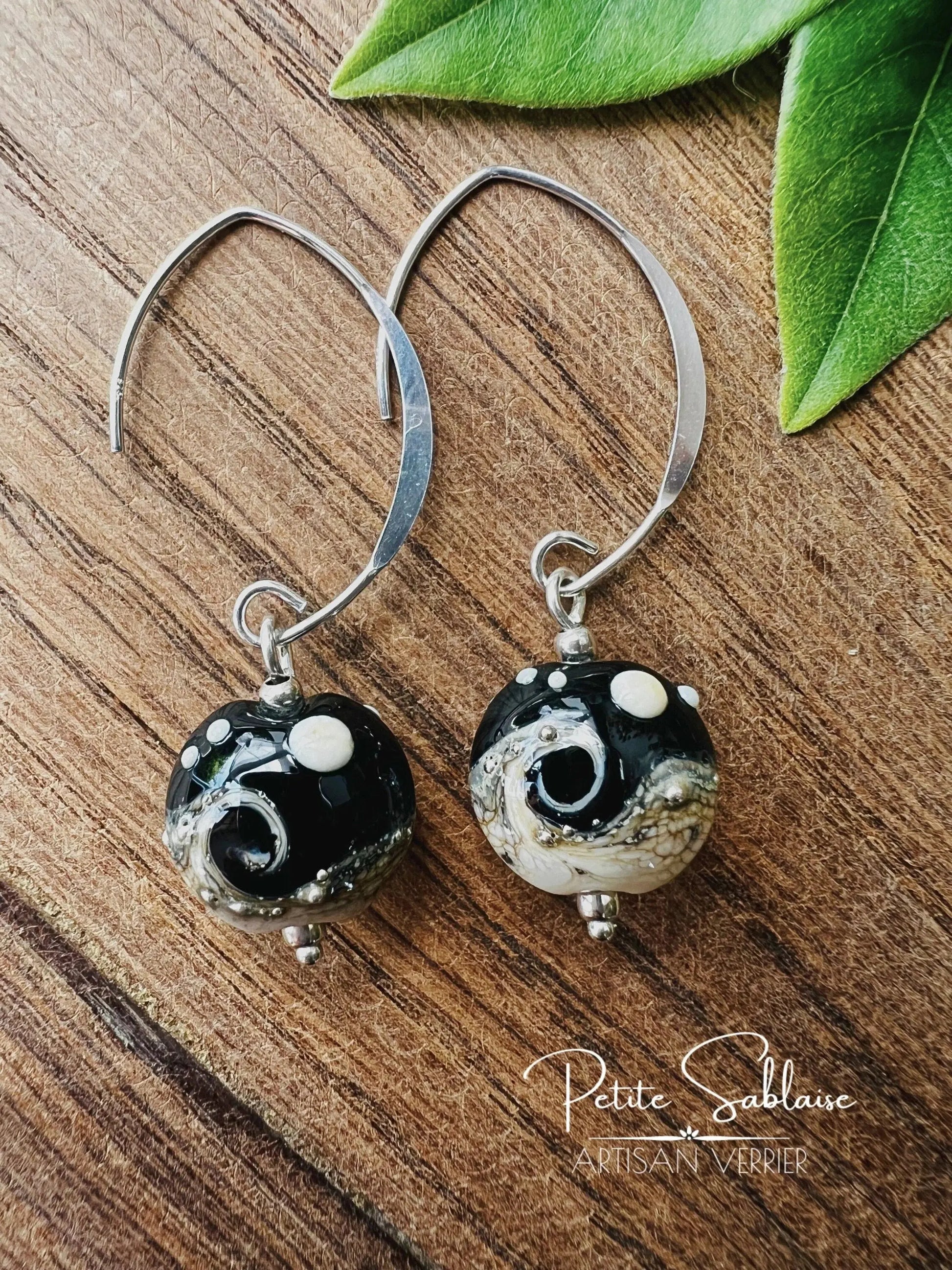 Boucles d'oreilles Fantaisies artisanales "Clair de Lune" en Argent - Petite Sablaise