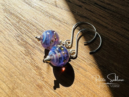 Boucles d'oreilles Fantaisies en Argent "Elixir de Violette" - Petite Sablaise