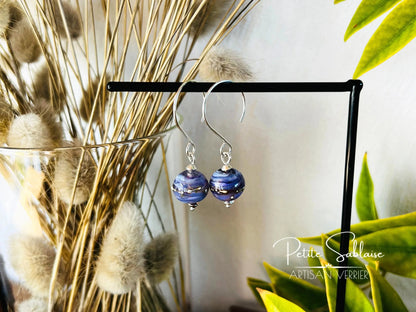 Boucles d'oreilles Fantaisies en Argent "Elixir de Violette" - Petite Sablaise