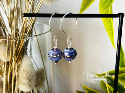 Boucles d'oreilles Fantaisies en Argent "Elixir de Violette" - Petite Sablaise