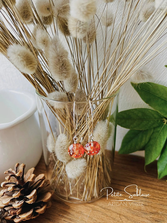 Boucles d'oreilles Fantaisies en Argent "Pêche du Verger" - Petite Sablaise