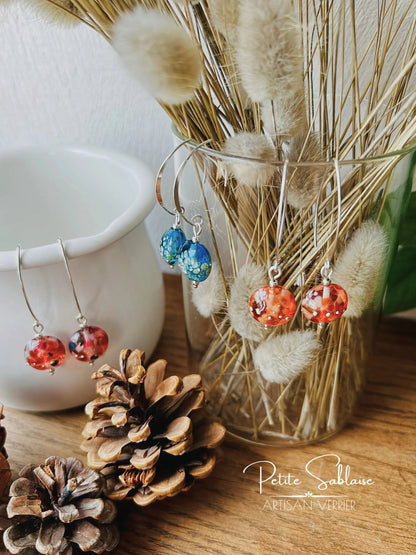 Boucles d'oreilles Fantaisies en Argent "Pêche du Verger" - Petite Sablaise