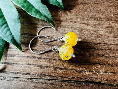 Boucles d'oreilles Fantaisies en Argent "Soleil d'été" - Petite Sablaise