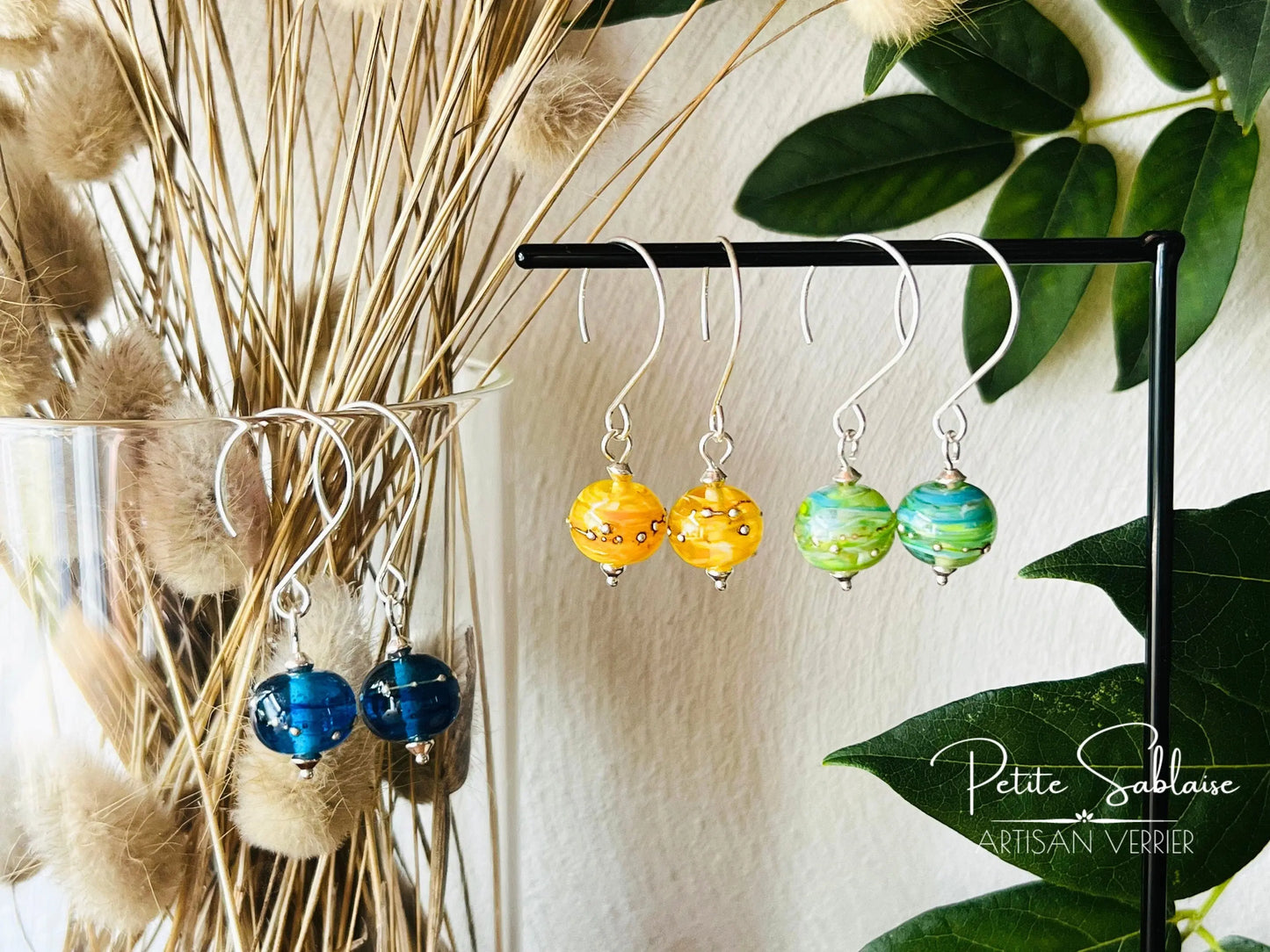 Boucles d'oreilles Fantaisies en Argent "Soleil d'été" - Petite Sablaise