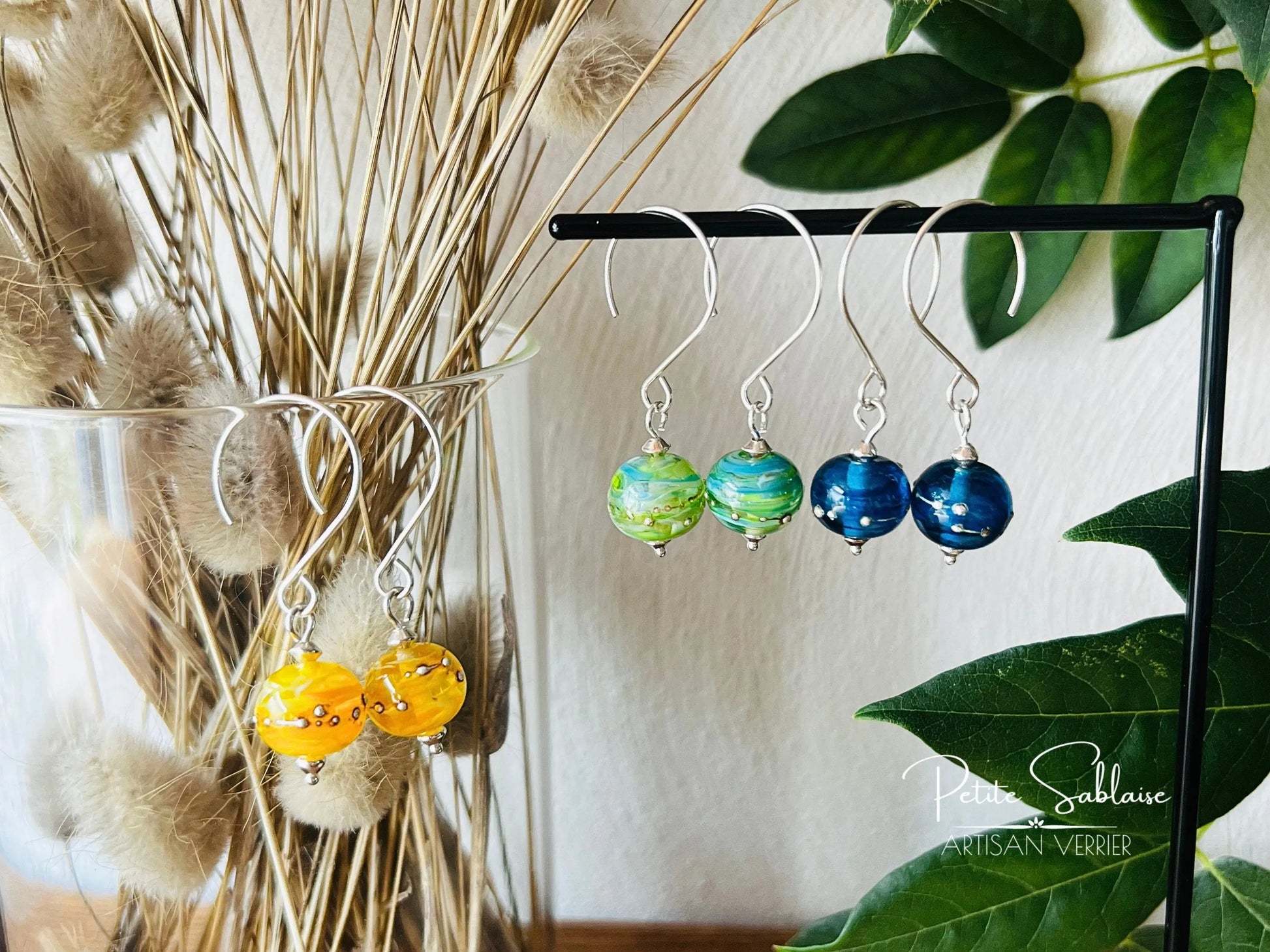 Boucles d'oreilles Fantaisies en Argent "Un air de Printemps" - Petite Sablaise