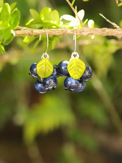 Boucles d'oreilles Myrtilles en Argent massif 🫐✨ Petite Sablaise