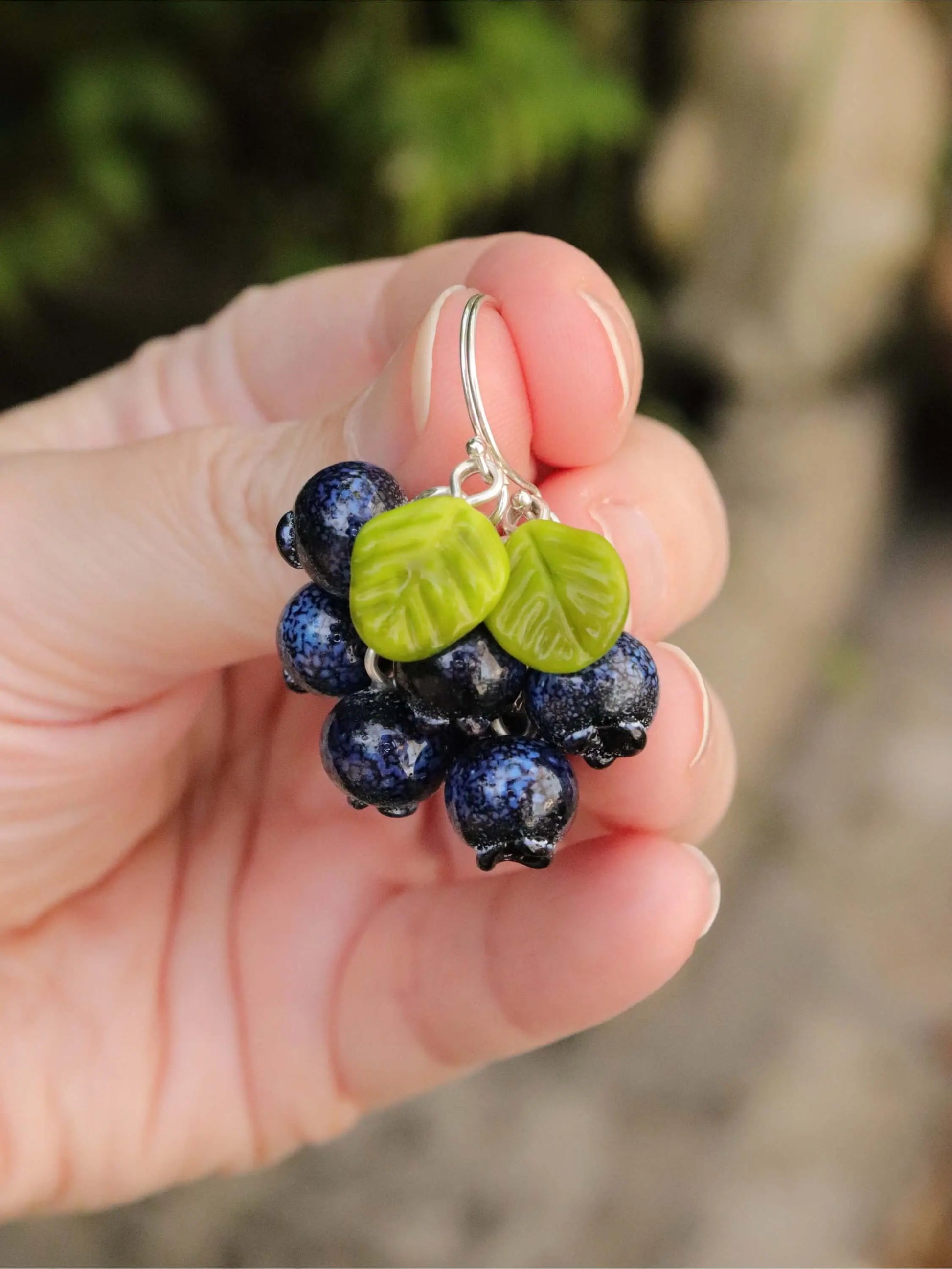 Boucles d'oreilles Myrtilles en Argent massif 🫐✨ Petite Sablaise