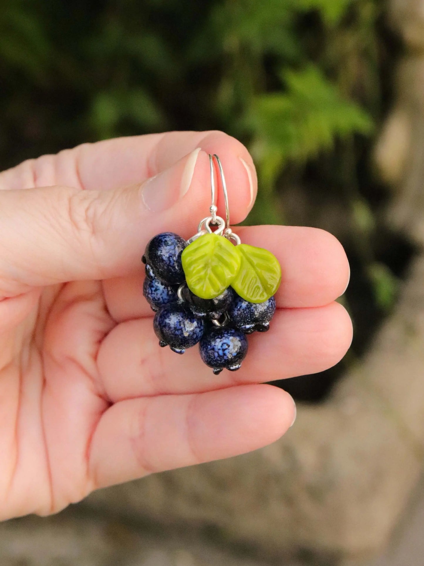 Boucles d'oreilles Myrtilles en Argent massif 🫐✨ Petite Sablaise