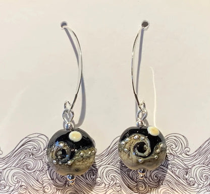 Boucles d'oreilles fantaisie en Argent "A la Belle Etoile" - Bijou Lune - Petite Sablaise