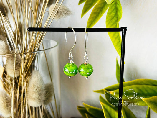 Boucles d'oreilles fantaisies "Absinthe" en Argent - Petite Sablaise