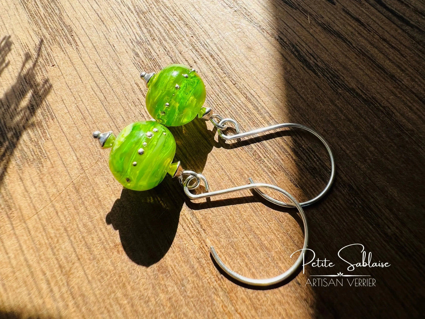 Boucles d'oreilles fantaisies "Absinthe" en Argent - Petite Sablaise