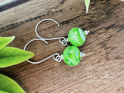 Boucles d'oreilles fantaisies "Absinthe" en Argent - Petite Sablaise