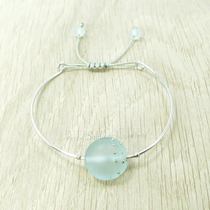 Bracelet Fantaisie "Aquamarine" réglable en Verre de Murano - Petite Sablaise