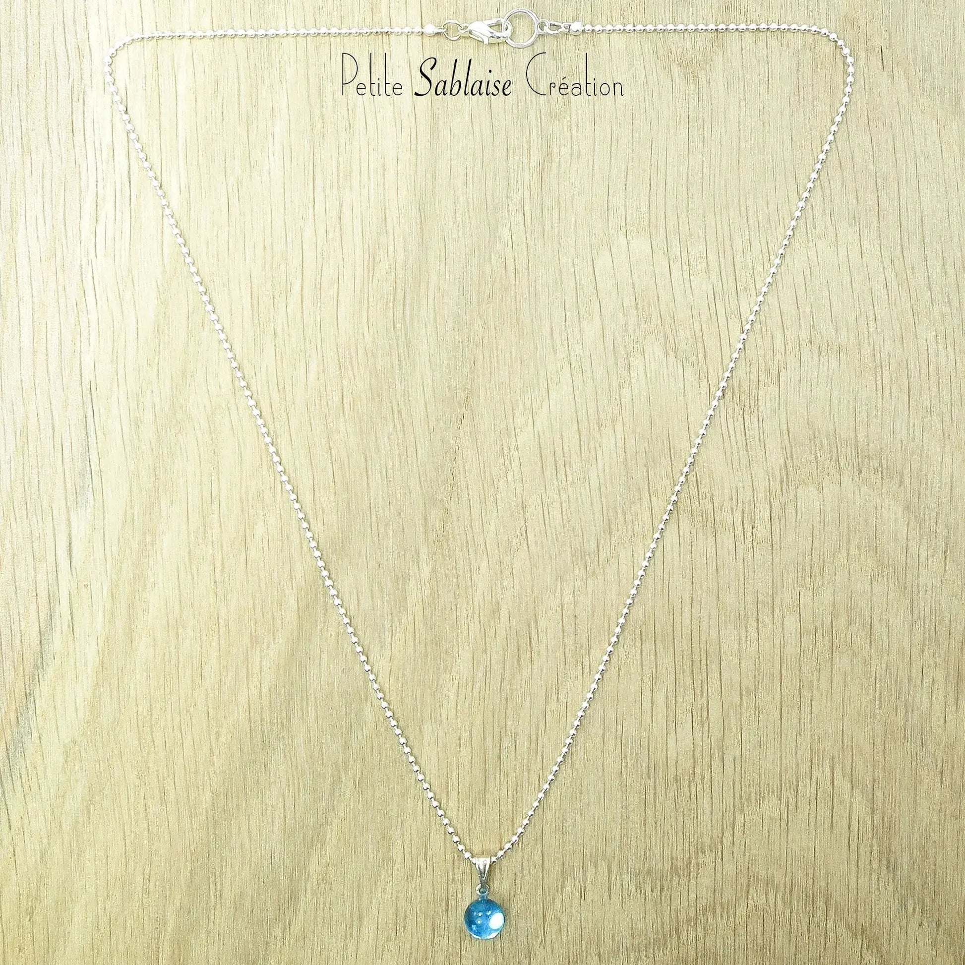 Collier Fantaisie Petite Puce Turquoise - Petite Sablaise