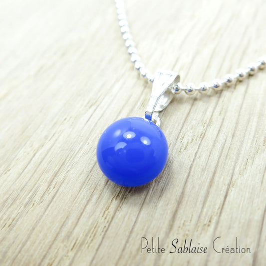 Collier Fantaisie Petite Puce bleue klein - Petite Sablaise