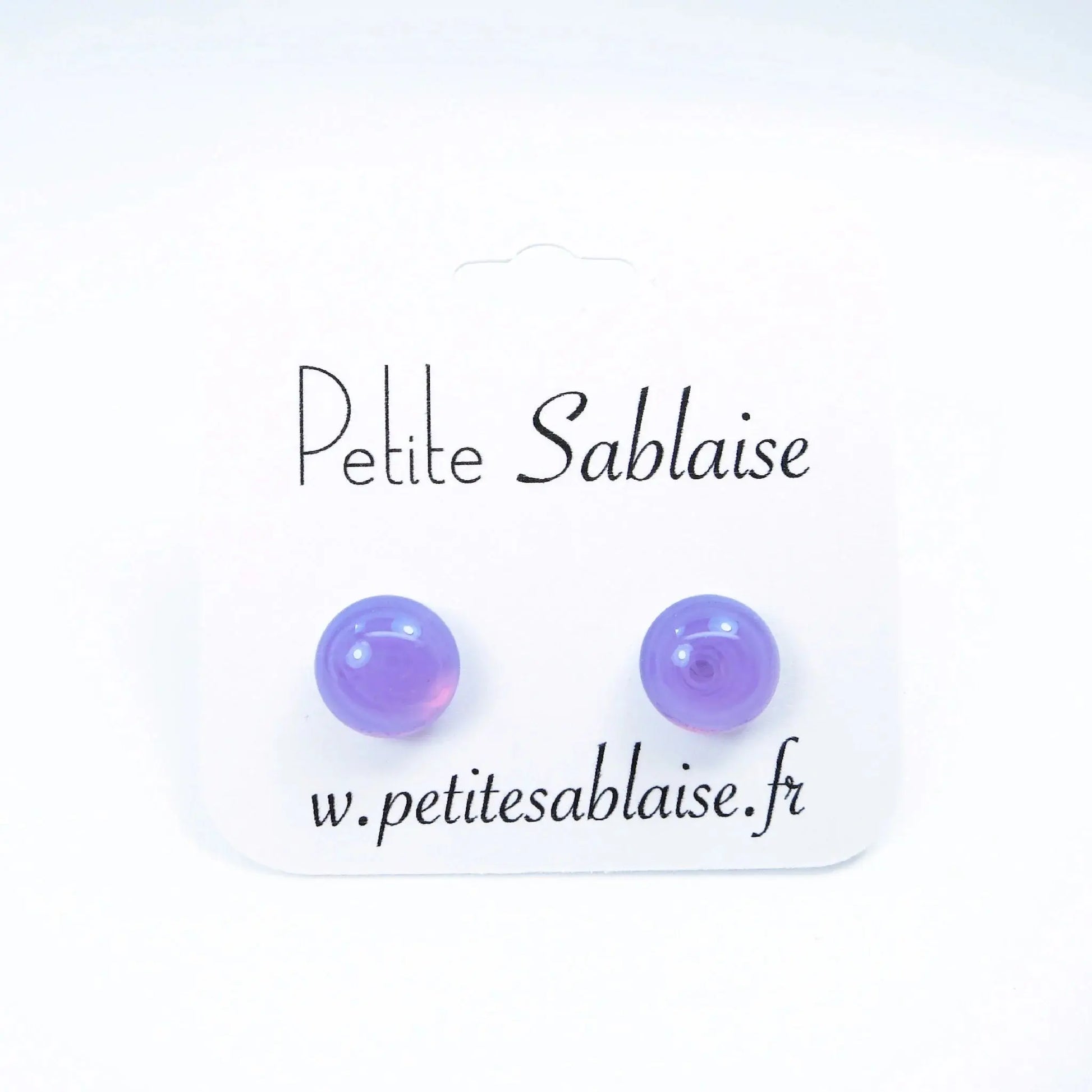 Duo de Puces d'Oreilles Colorées hypoallergénique clématite - Petite Sablaise